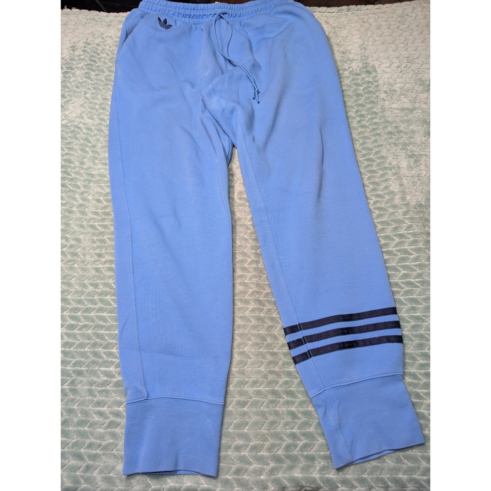Adidas Originals Light Blue Trefoil Sweatpants Joggers Mens Large Navy Stripes